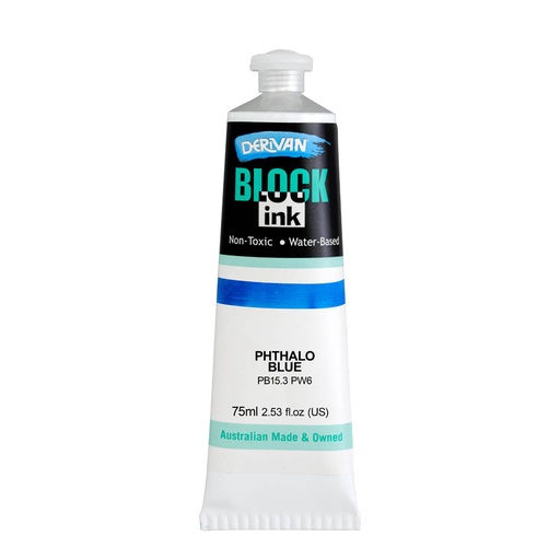 Derivan Block Ink Phthalo Blue (Cool) 75ml - Click Image to Close